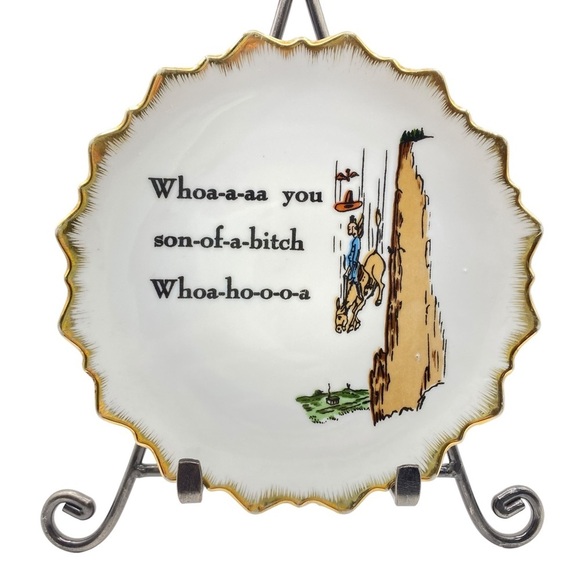Vintage W.N. Co Ceramics Cartoon "Whoa You SOB" Decorative Plate - Picture 4 of 7